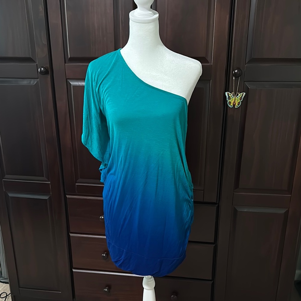 Maurices Teal One Shoulder top with Elegant Design